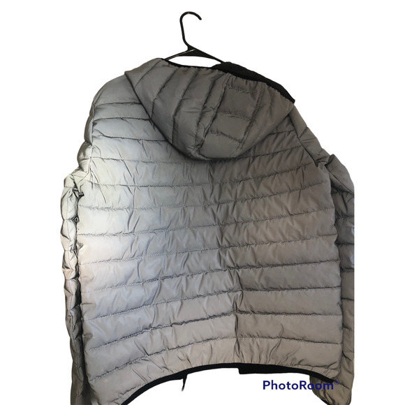 BERSHKA Womens Black & Gray Rain Jacket with Hood Large - Picture 5 of 5